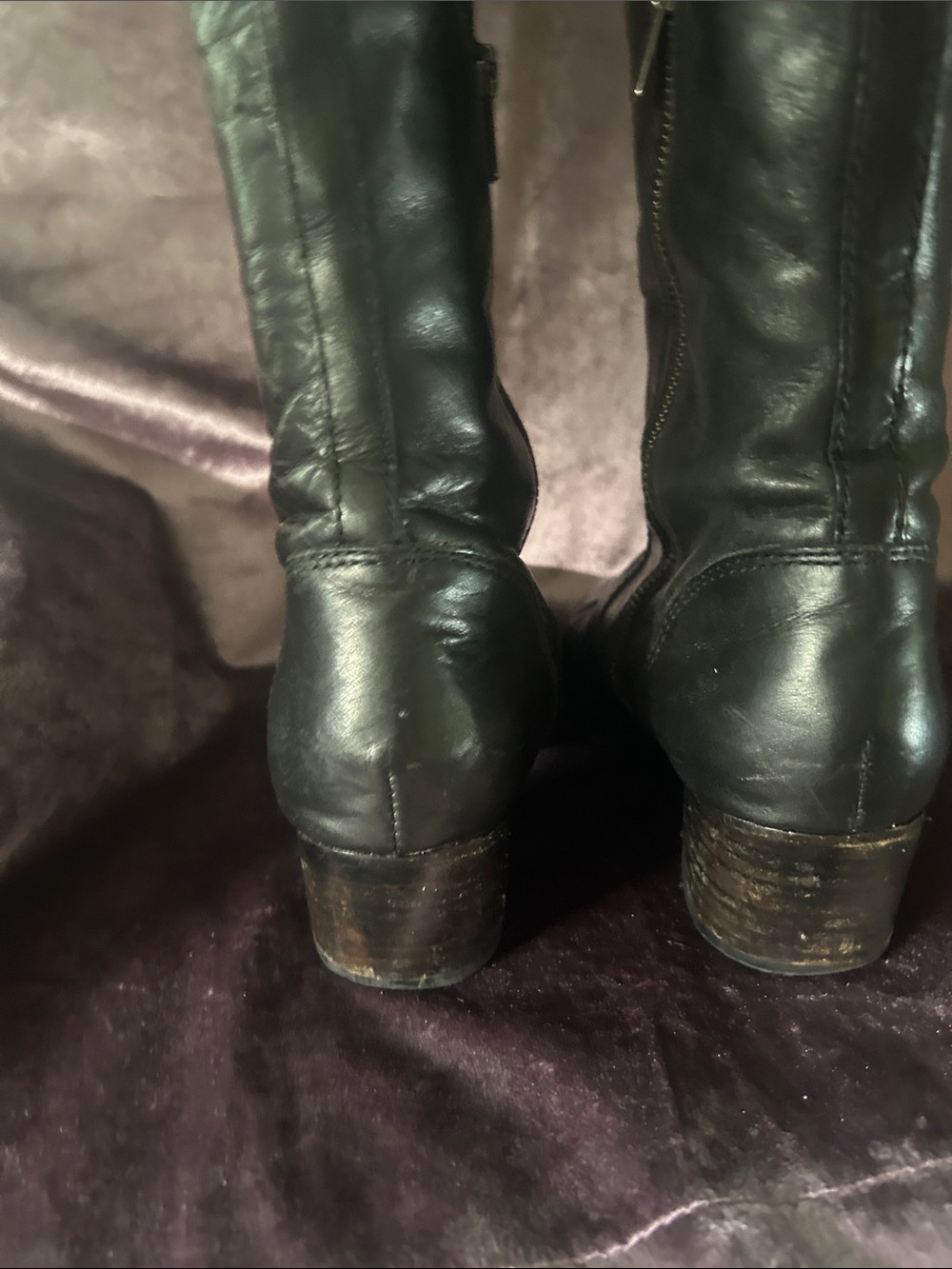 Frye Black Leather Over-the-Knee Heeled Boots - Picture 5 of 5